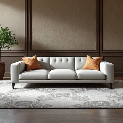 Elegant modern sofa with custom fabric upholstery
